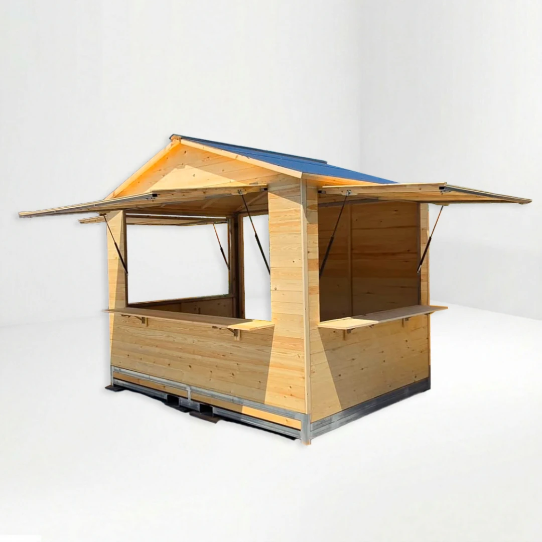 Caseta de madera plegable para mercadillos y eventos