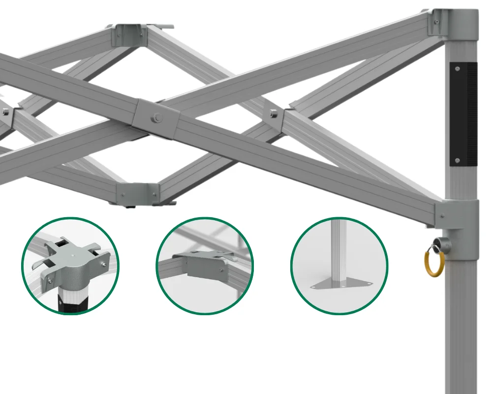 Gama Básica - Carpa plegable de aluminio 32mm cuadrado montada en evento profesional