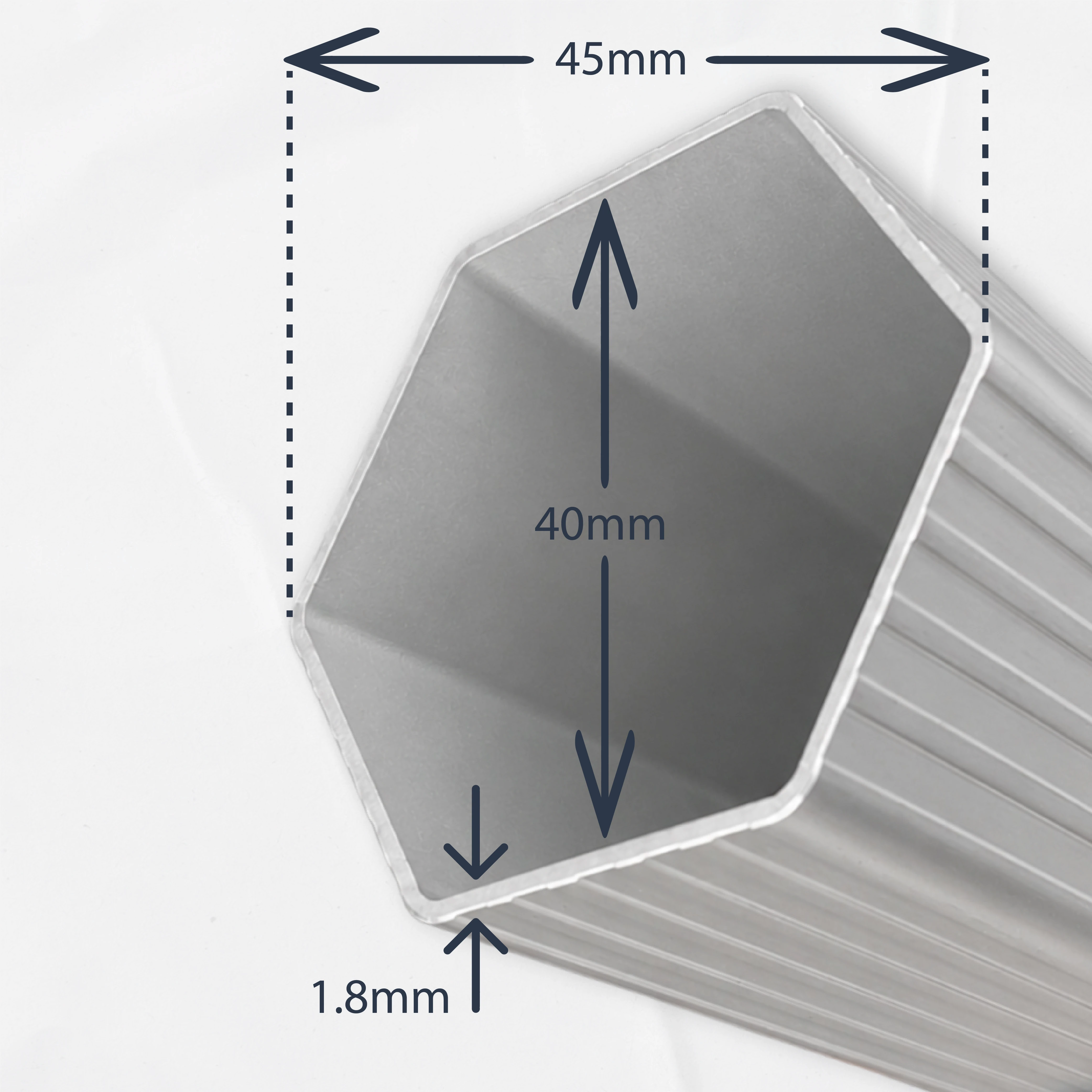 Columnas de la estructura Hexagonal 45x40x1,8mm - carpa plegable Modelo Medio