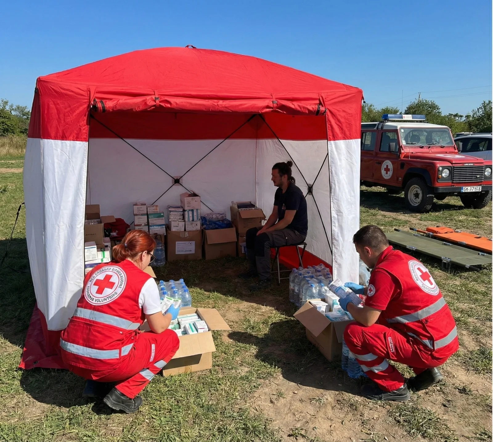 Carpas Cruz Roja para misiones de voluntariado